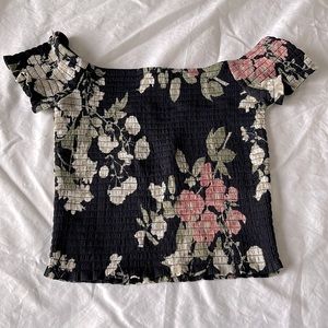 Dynamite smocked off shoulder blouse
